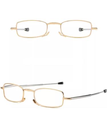 Buy Jox Foldable Reading Glasses - Blue Light Blocking Compact Design with Flip Case | Gold 2.5 Diopters for Men & Women - International Shipping Available - Buy Online on GoSupps.com