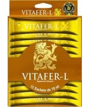 Vitafer-L Gold *100% Natural*. Box of 15 SACHETS of 10 ml - 0.33 oz Each Sachet