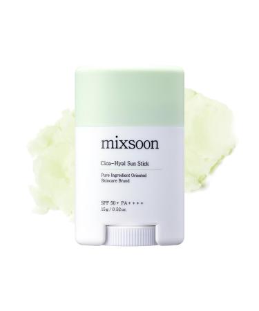 Cosmecca Korea co LTD mixsoon CicaHyal Sun Stick SPF 50+ PA++++ 15g Moisturizing & Soothing Sunscreen Stick with 3 Types of Hyaluronic Acid NonGreasy Vegan ReefSafe For Sensitive Skin