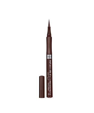 L’Oréal Paris - Precision Felt Eyeliner - Ultra Fine Tip - Water Resistant & Transfer-Free - Infallible Grip Precision Felt Liner - Shade: Brown - 6.3 g