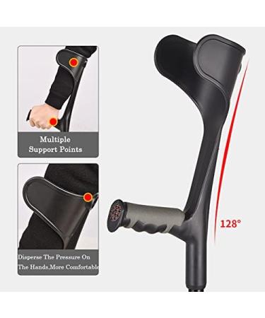 Folding Forearm Crutch for Adults(1 Pair Open Cuff) Aluminum Crutches for Walking-Adjustable Height Crutches for Travel Comfortable Grip (Black/Silver) Prosperous - Buy Online on GoSupps.com
