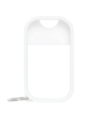 Touchland Mist Case for Power and Glow (1FL OZ) Protective Stylish Sanitizer Accessory Silicone with Keyring White