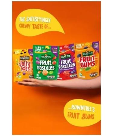 3 x Rowntree's Fruit Gums Sweets Sharing Bag 150g Delicious Tasty And Twisty Treat Gift Hamper For Birthday Christmas Easter Sold By Kidzbuzz - Buy Online on GoSupps.com