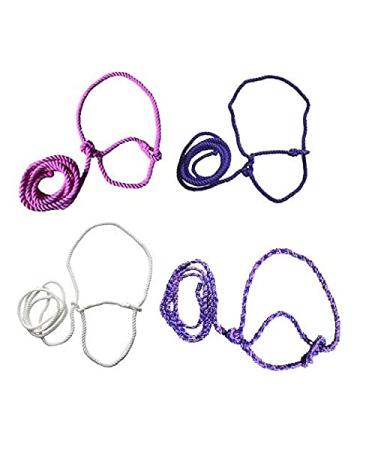 Equine Outlet Adjustable Small Rope Halter - Pony Sheep Llama Section A Shetland Calf (Pink/Purple) Pink / Purple