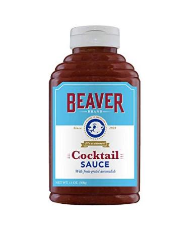 Beaver Cocktail Sauce with Fresh Grated Horseradish, 13 Ounce Squeeze Bottle