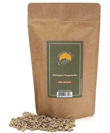 Ethiopian Yirgacheffe Green Unroasted Coffee Beans 1 Pound Ethiopian Yirgacheffe 1 Pound (Pack of 1)