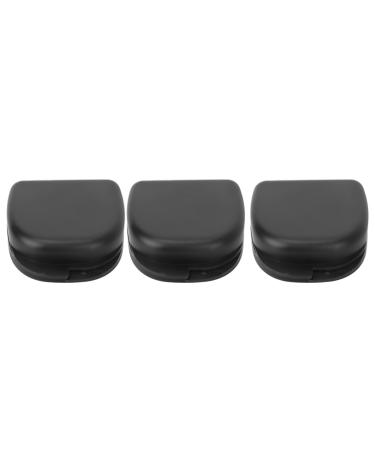 Mouth Guard Cover Black 3pcs Safe Dental Retainer Case Snap On Protective Cover Store Half Dentures Portable for Accessories