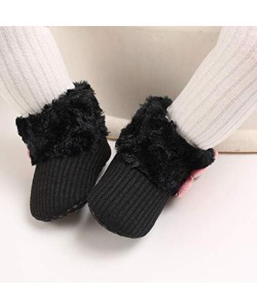 Spring Winter Warm Fleece Booties for Baby | Non-Slip Soft Sole Shoes for Boys Girls | Adjustable Prewalker Boots 0-18 Months (12-18 Months, Black) - Buy Online on GoSupps.com