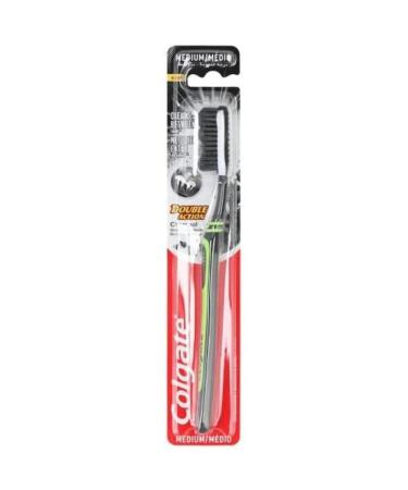 COLGATE TOOTHBRUSH MEDIUM - DOUBLE ACTION CHARCOAL