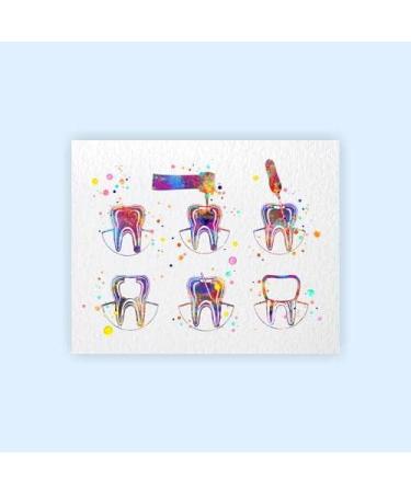 Dienovel Studios Endodontics Therapy Art Print - Watercolor Tooth & Root Canal Decor for Dental Clinics | 8x10 inch DN750 - Buy Online on GoSupps.com