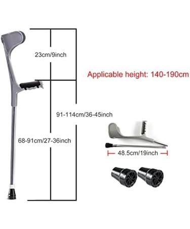 Forearm Crutches(2 Units) Lightweight Arm Cuff Crutch Ergonomic Adjustable Aluminum Crutches Great for Travel or Work (Color : Silver) Prosperous - Buy Online on GoSupps.com