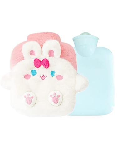 Komunj 1 piece of hot water bottle with cover rabbit rabbit hot water bottle hot bottle animal hot water bottles for children heat bottle cuddly small hot water bottle removable and washable hot water bottle 500ml