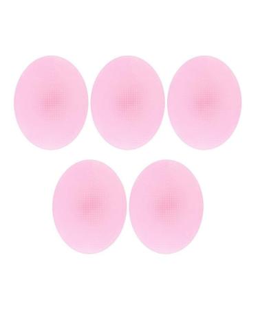 Pofet 5 pieces Soft Silicone Face cleaning brush Backer remover cleaning pad suit for Facial Skin Scrubber Exoliator Massager Pink