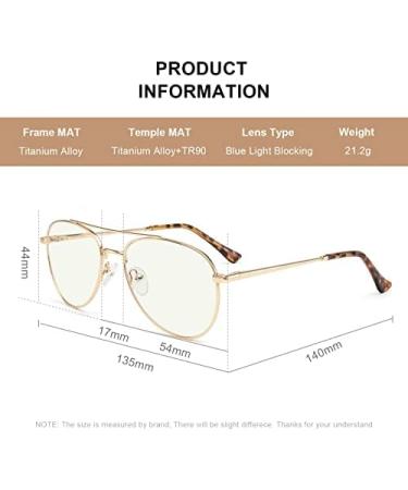 Shop Blue Light Aviator Reading Glasses for Men & Women - Metal Frame Spring Temples Gold Bridge (1.5x) | International Shipping - Buy Online on GoSupps.com