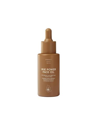SWEET JULY SKIN Irie Power Face Oil Moisturizing Illuminate Hydrating Squalene Neem Seed Oil Turmeric Root Oil Clean Vegan 1 Fl Oz