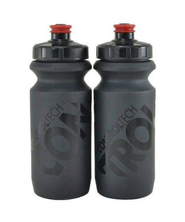 Controltech Wide Mouth Bike Cycling Water Bottle 600 ml Black, 2 Bottle, TB2622