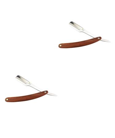 Beavorty 2st Safe Rasier Bartschneider-Kit Razor Made of Wood Folded Razor Professional straight blade manual bamboo face blade change man