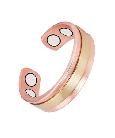 Yinox Elegant Health Magnetic Rings made of 99.9% pure copper for arthritis carpal tunnel syndrome joint pain relief for men and women two -color adjustable women