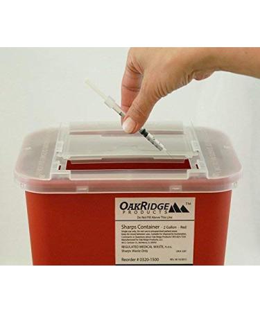 OakRidge Products 2 Gallon Sharps Disposal Container - Home Use | Holds Hundreds of Needles - Buy Online on GoSupps.com