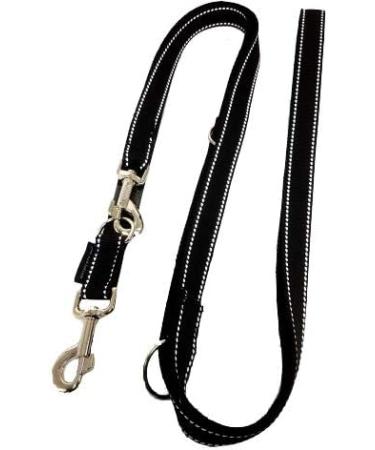 Adjustable Dog Leash for Large Dogs - Reflective Double Linen 2m to 5m Made in Germany (Black 25mm) - Buy Online on GoSupps.com
