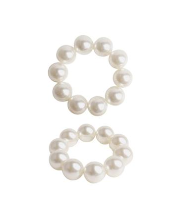 Csirnto 4-Piece Pearl Hair Tie Set - Spiral Elastic Hair Ropes for Women | Stylish Hair Scrunchies & Bands - Buy Online on GoSupps.com