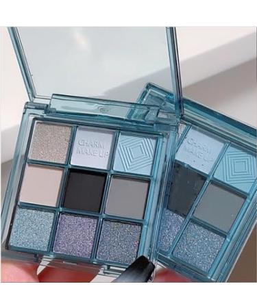 PICKX 9 Colors Glitter Eyeshadow Makeup Palette Matte High Pigmented Colorful Creamy Texture Eye Shadow Powder Natural Waterproof Long Lasting Eyeshadow Powder Cosmetics (E)