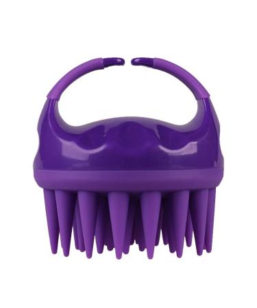 Scalp massage device shampoo women's hair brush silicone ridge cleaning brush spa bathroom ABS-HARSKAMM soft portable shampoo brush (color: pink) (color: purple) violet