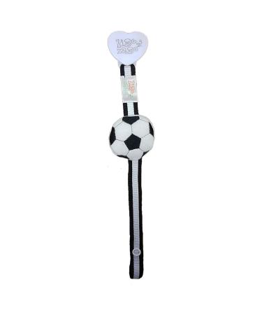Zigozago - Pacifier chain football - Handmade fabric pacifier chain with 3D balloon. Color: white