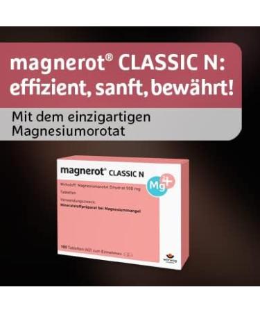 Magnerot Classic N Tablets - Magnesium Orotate for Deficiency 200 Pieces Ideal for Pregnant & Breastfeeding Mothers - Shop Internationally - Buy Online on GoSupps.com
