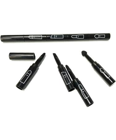 Sanfiyya 4-in-1 Premium Makeup Brush Set - Portable Lip Eye Shadow & Eyebrow Brushes - Travel-Friendly Black Kit for Flawless Application - Buy Online on GoSupps.com