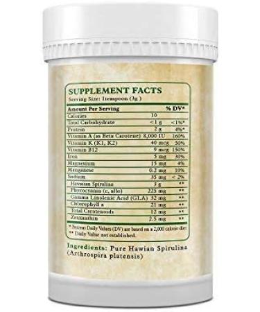 Premium Hawaiian Spirulina Powder 250g - Immune System Boost | Eye & Brain Health | Over 100 Vitamins - Buy Online on GoSupps.com