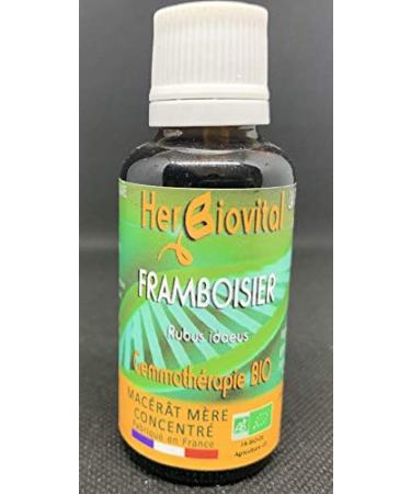 Herbiovital - Organic Raspberry - Macerate of the female cycle - Gemmotherapy Concentrated - 30 ml - Actively participates in the good hormonal balance of women - Made in France
