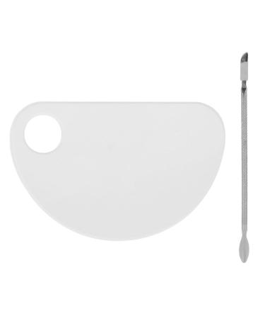 Nail Art Mixing Palette with Spatula - Clear Acrylic Semi-Circular Makeup Mixing Tray for Perfect Nail Designs - Shop Internationally - Buy Online on GoSupps.com