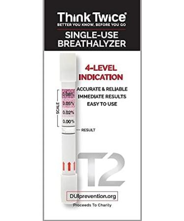 Think Twice Single-Use Breathalyzer - 30 Count | Disposable Alcohol Test 0.00% - 0.08% BAC - Buy Online on GoSupps.com