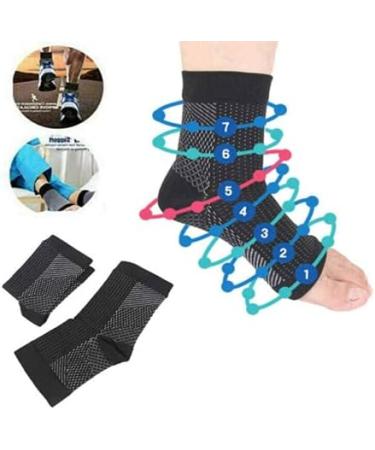 Buy Seautier Anti-Fatigue Compression Socks - Copper-Soaked & Magnetic - Bamboo Fiber for Plantar Fasciitis Relief (L-XL Black) - International Shipping - Buy Online on GoSupps.com