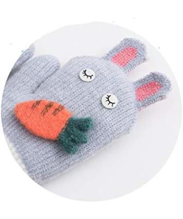 Kids Toddlers Knitted Gloves Mittens with String | Fleece Lined Winter Warm Mittens | Cartoon Cosy Full Finger Gloves | Xmas Gift for Ages 0-3 | Gray - Buy Online on GoSupps.com