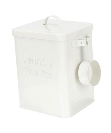FOYTOKI Box Dispenser Lidded Storage Bin Laundry Dispenser Refillable Containers Iron White 1 count (Pack of 1) White