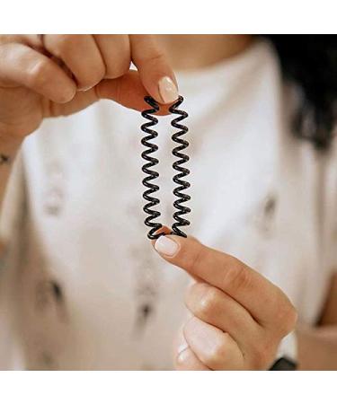 Spiral Hair Ties 54 Pcs for Women & Girls - Waterproof Coil Phone Cord Hair Coils - No Damage Ponytail Holders for Thin Curly Hair - Brown Shades - Buy Online on GoSupps.com