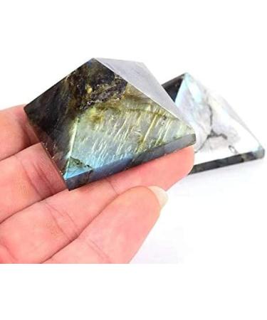 1pc Natural Carved semi Precious Stone Crystal Labradorite Quartz Pyramid 45mm-50mm Chakra Reiki Balancing - Buy Online on GoSupps.com
