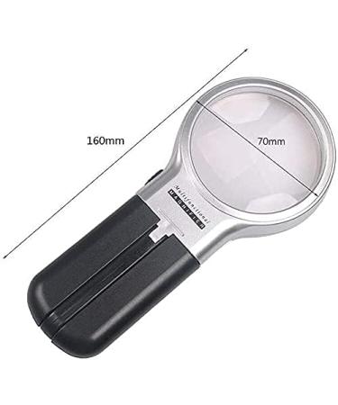 Magnifying Glass Handheld Multi Function Recognition Desktop Collapsible Glass Portable Glass 6X with LED Lamp Magnifier - Buy Online on GoSupps.com