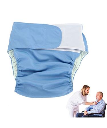 Diapers for adults Adjustable Adult Cloth Diapers Pants Washable Reusable and Leakfree for the Elderly Incontinence Care Protective Underwear (Blue)