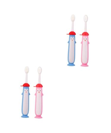 Healeved 4 piece toothbrush toothbrush children toothbrush children tooth cleaning set hand cleaning brush massage children's needs daily use accessories toddler pp