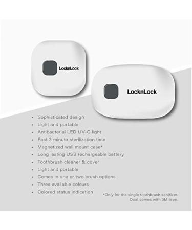 Buy Lock & Lock Toothbrush Sterilizer - Portable UV LED Disinfection Container for Toothbrush Heads - Gray - Buy Online on GoSupps.com