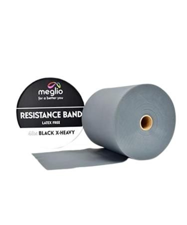 Meglio resistance band roll 46 meters of latex-free resistance band roll for fitness training gym home training stretching strength training & rehabilitation available in 5 colors/strengths black (extra-heavy)