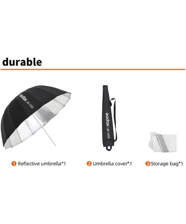 Godox UB-105S 41.3 Silver Parabolic Deep Reflective Umbrella with Diffuser Cover - Photography Studio Soft Light Umbrella - Buy Online on GoSupps.com