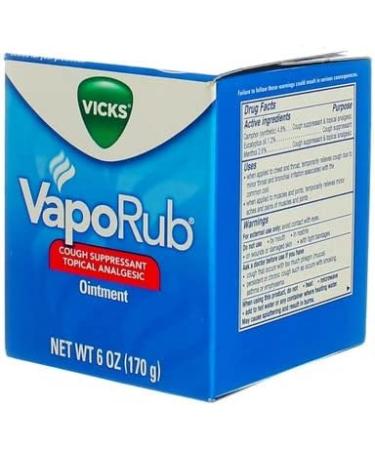 Vicks VapoRub Ointment 6 oz - Fast Relief for Cough and Congestion - Buy Online on GoSupps.com