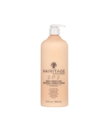 Hairitage Deep Moisture & Restore Deep Conditioner with Safflower Oil for Dry Thick Hair - Hydrating - for Coily + Curly + Wavy Hair Types - Vegan for Women + Men 21 fl. oz.
