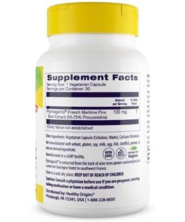 Healthy Origins Pycnogenol 100 mg - Nature's Super Antioxidant - 30 Veggie Caps - Buy Online on GoSupps.com