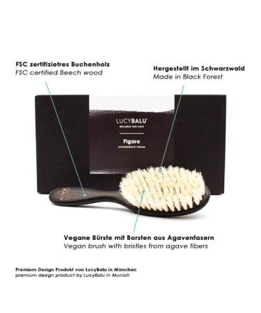 Lucybalu Cat Brush for Short & Long Hair | Vegan Animal Hair Grooming | Agave Fiber Bristles & Wooden Handle | Perfect Felting & Combing Tool for Cats - Buy Online on GoSupps.com