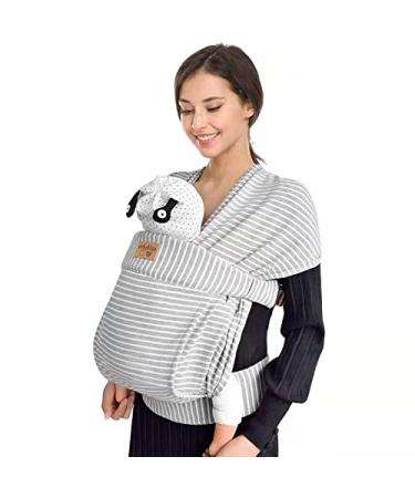 vrbabies Ergonomic Baby Carrier | Skin-Friendly Wrap for Newborns to Toddlers | Easy Breastfeeding | Lightweight & Breathable | Striped Grey Design | Ideal Baby Shower Gift - Buy Online on GoSupps.com